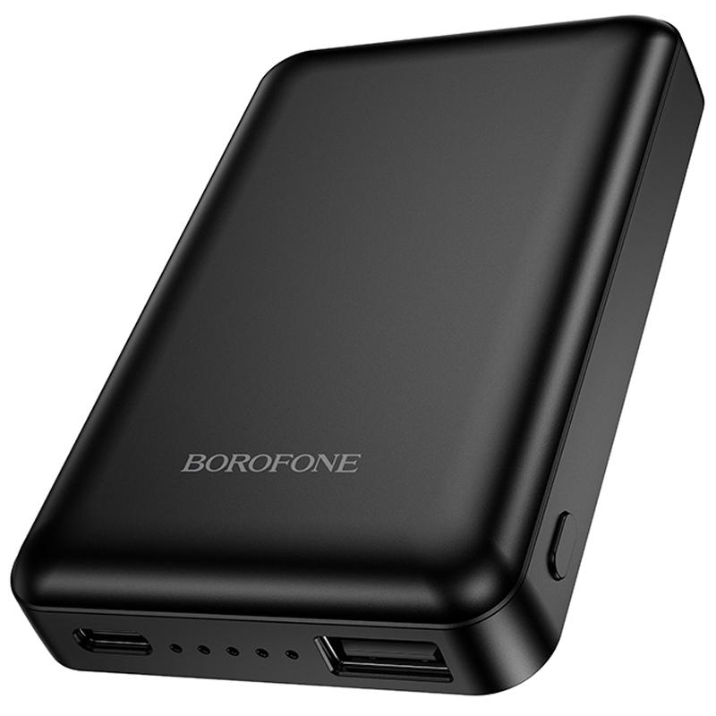 Портативний Захисна плівка Power Bank Borofone BJ82 Dawn 20W з Бездротовий зарядний пристрій 5000 mAh Black