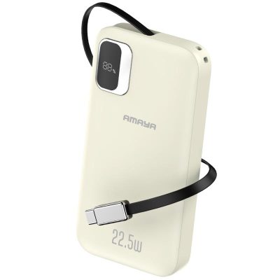 Портативний ЗП Power Bank Amaya F131 22.5W with display and cable 10000 mAh Biege