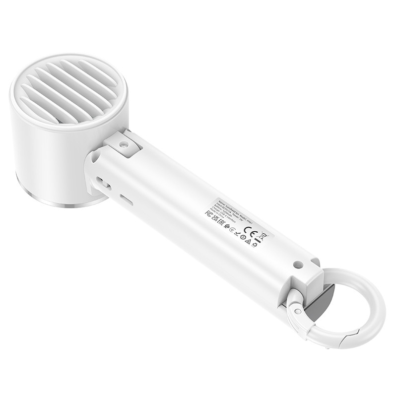 Портативний вентилятор Hoco HX61 Exquisite handheld folding fan 1200 mAh White