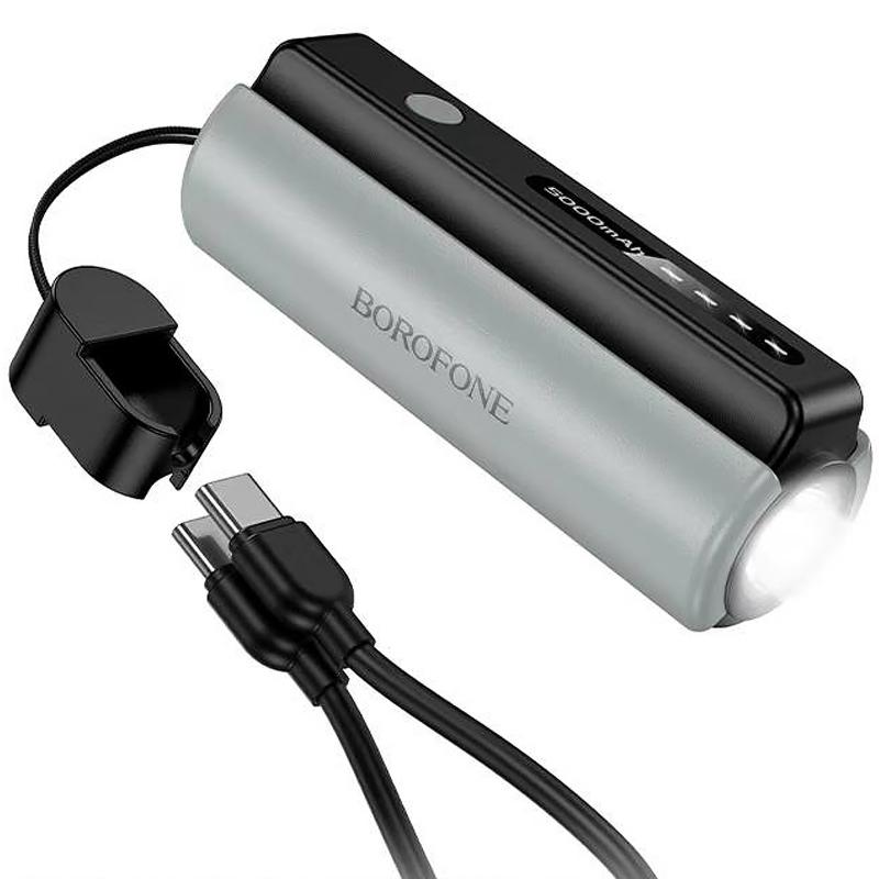 Портативний Захисна плівка Power Bank Borofone BJ87 Star 18.5W flashlight with cable 5000 mAh Black / Gray