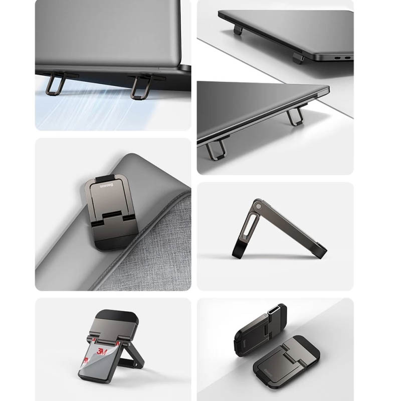 Підставка для ноутбуку Baseus Slim Laptop Kickstand (2шт) (LUZC00001) Gray