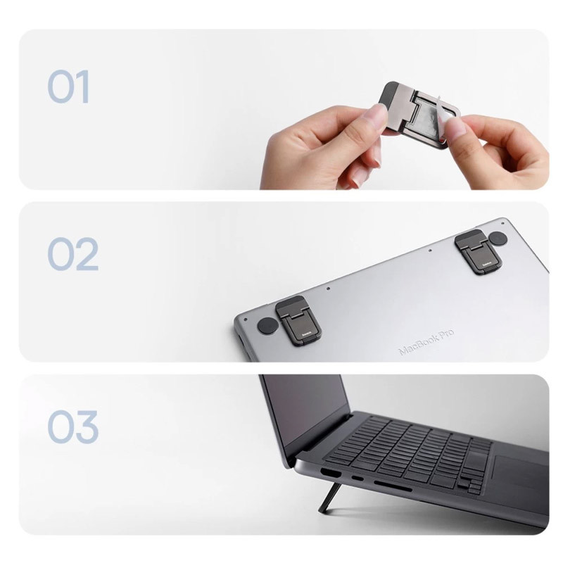 Підставка для ноутбуку Baseus Slim Laptop Kickstand (2шт) (LUZC00001) Gray