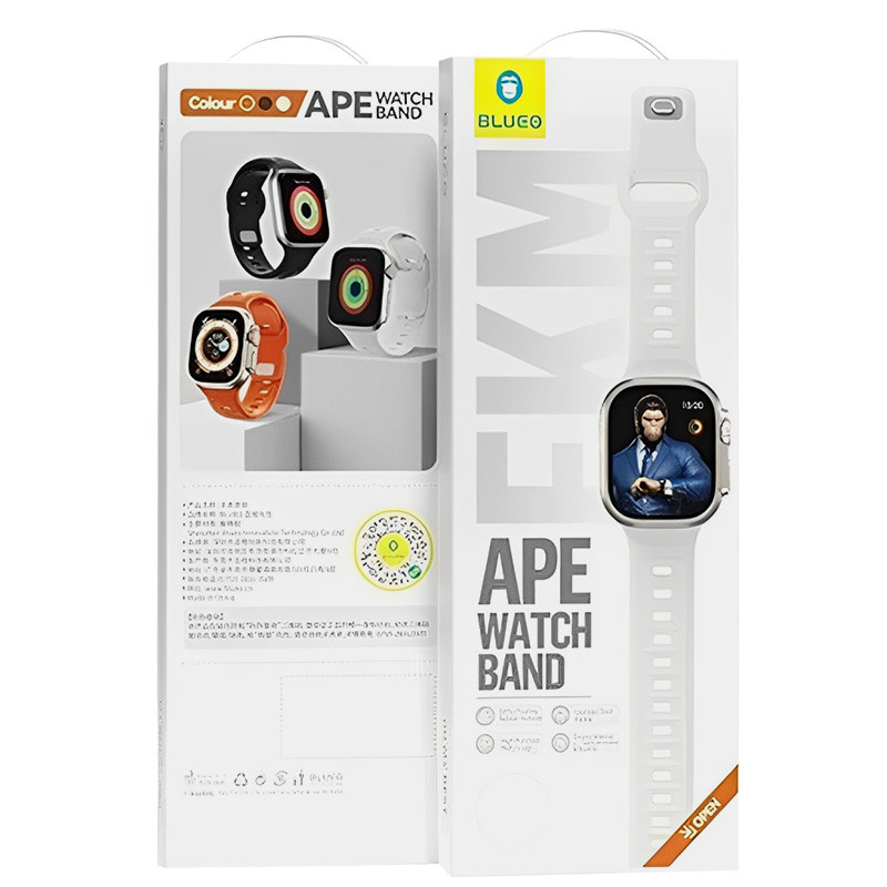 Ремінець BlueO Fluoro Rubber Sport для Apple Watch 42(ser.1-3)/44/45/46/49mm Black