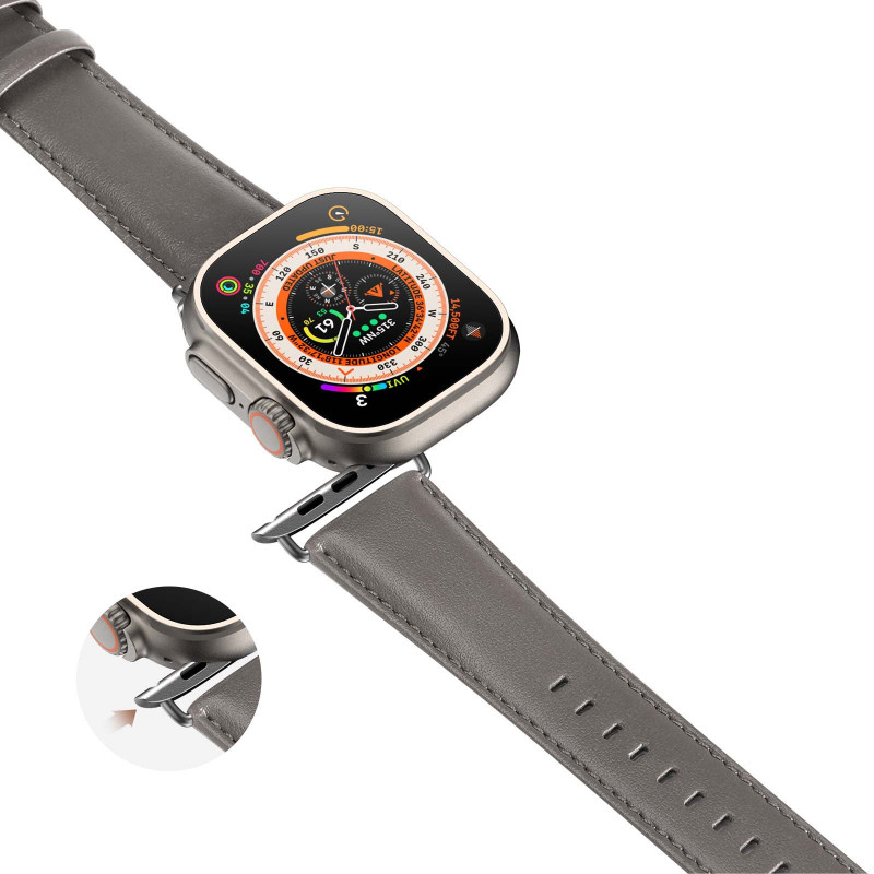 Ремінець Dux Ducis Leather Strap Classic для Apple Watch 38/40/41/42mm(ser.10) Grey