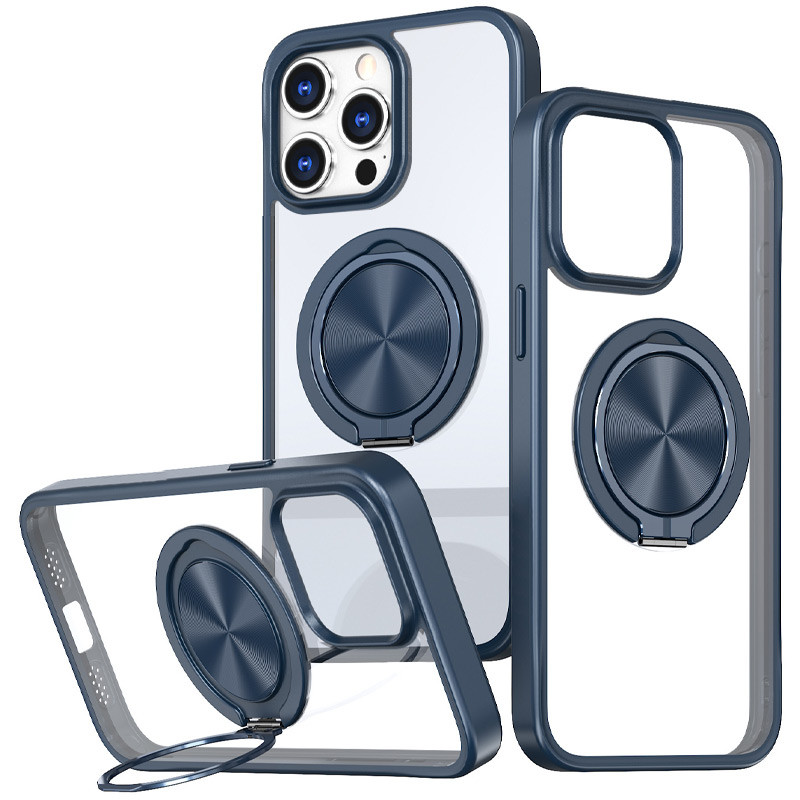 TPU + PC чохол Metal Ring with Magnetic Fit для Apple iPhone 15 Pro (6.1″)