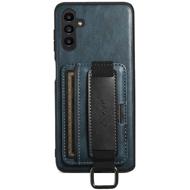 Шкіряний чохол Wallet case and straps для Samsung Galaxy A24 4G Синій / Blue
