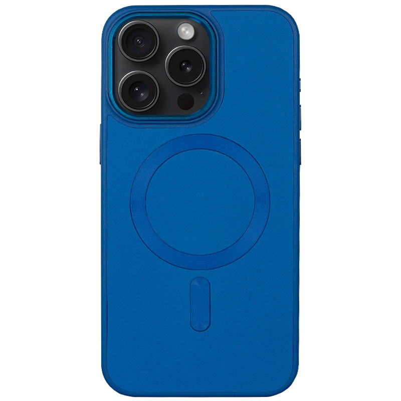 Шкіряний чохол Bonbon Leather Metal Style with Magnetic Fit для Apple iPhone 13 Pro Max (6.7") Синій / Indigo