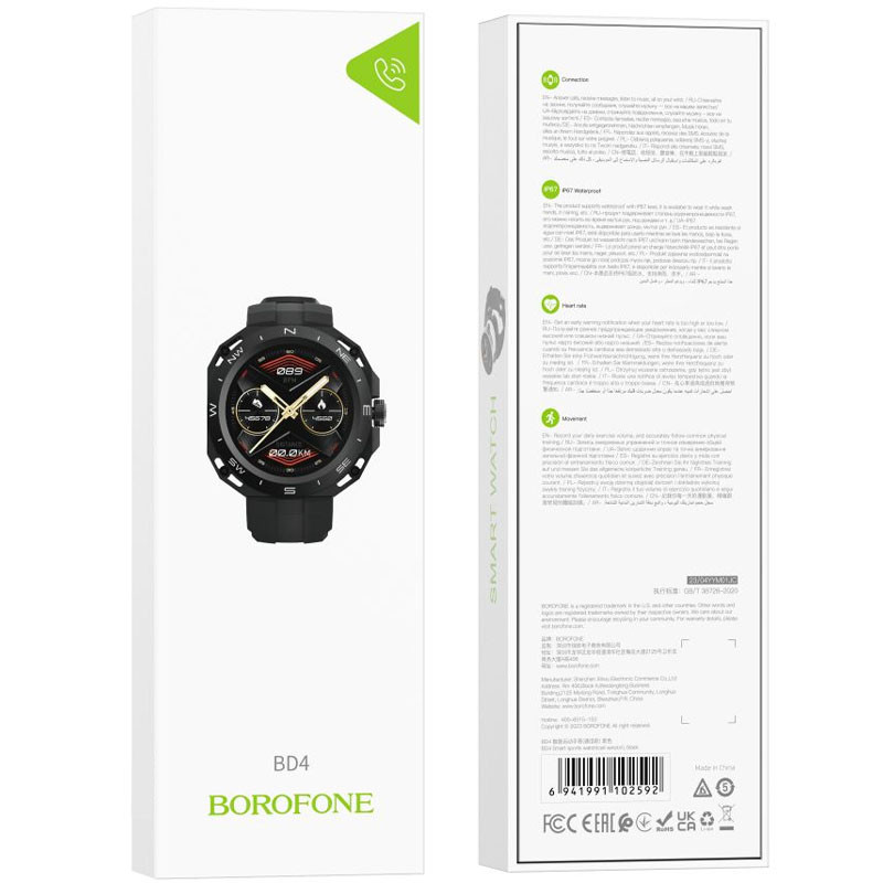 Смарт-годинник Borofone BD4 Smart sports watch (call version) Чорний
