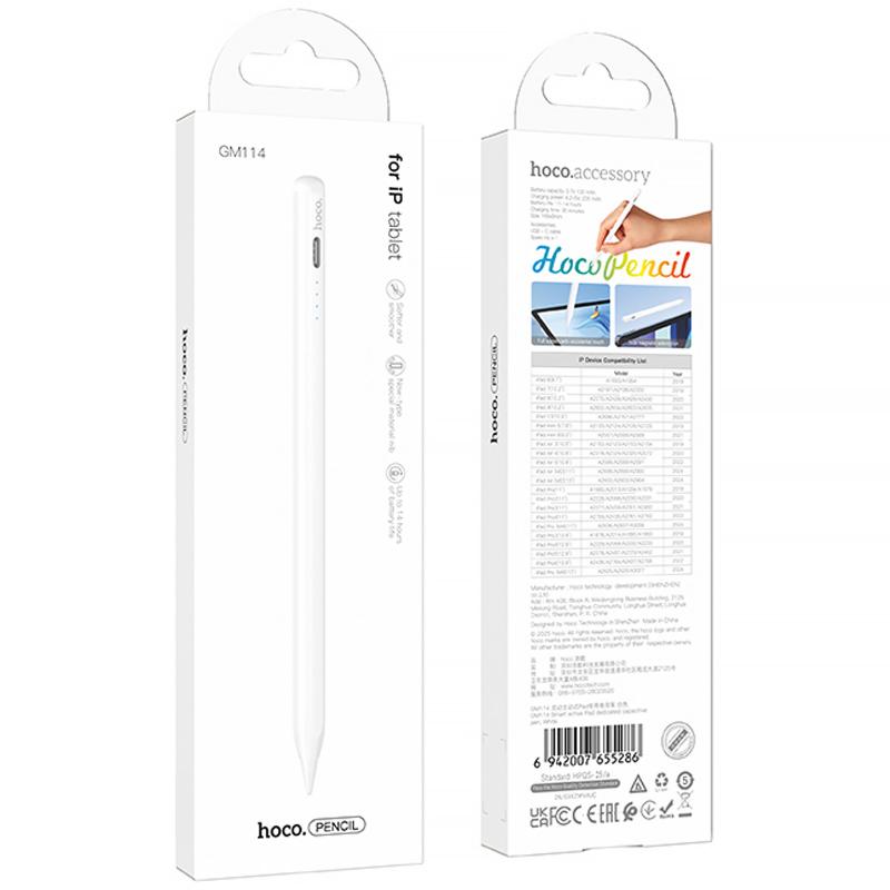 Стілус Hoco GM114 Smart active Pad dedicated capacitive pen for iPad White