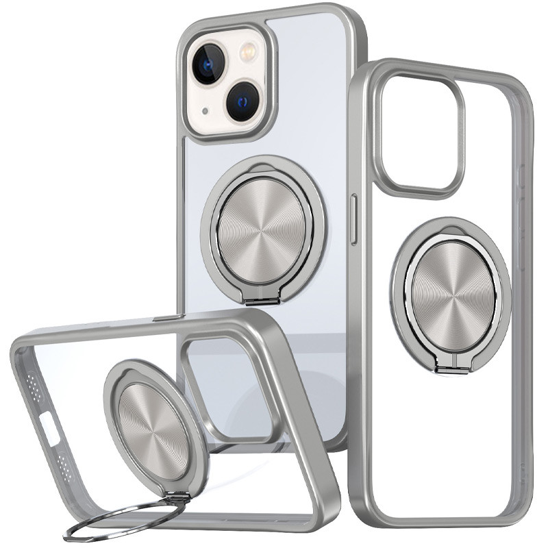 TPU + PC чохол Metal Ring with Magnetic Fit для Apple iPhone 15 (6.1″)