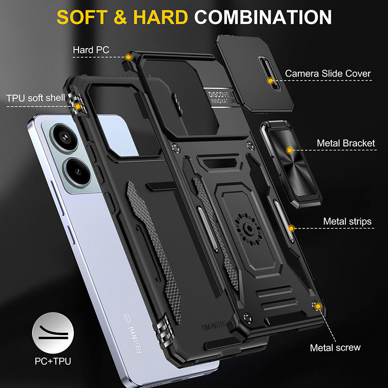 Ударостійкий чохол Camshield Army Ring для Xiaomi Poco X6 Pro
