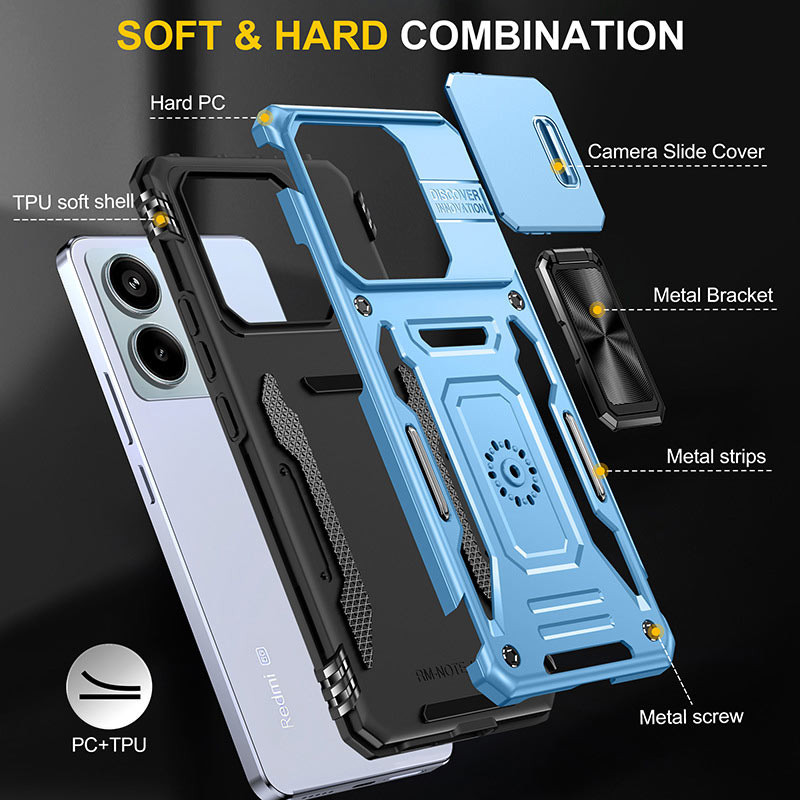 Ударостійкий чохол Camshield Army Ring для Xiaomi Poco X6 / Note 13 Pro 5G