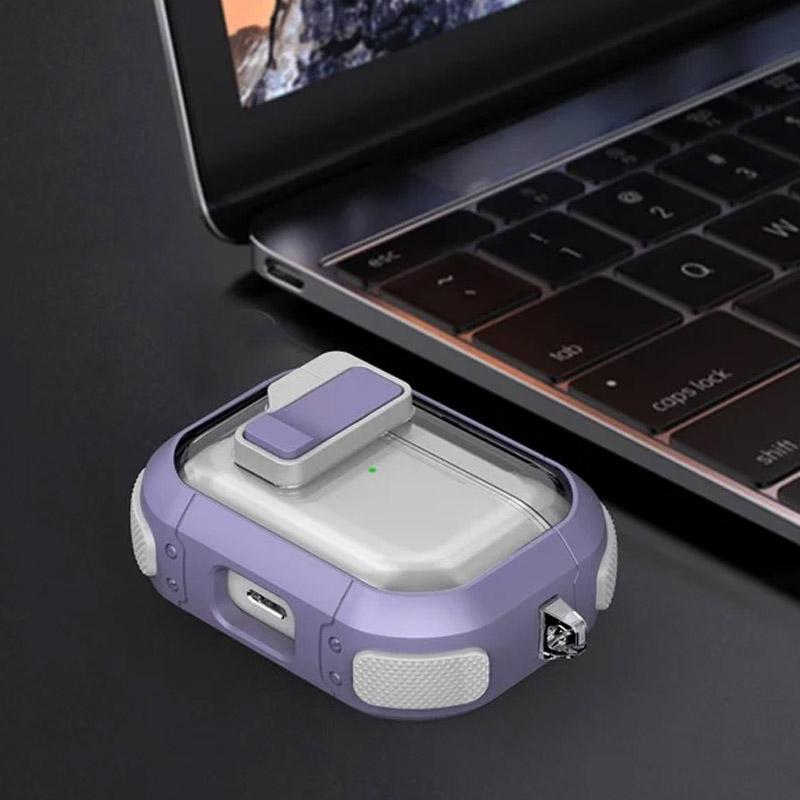 Футляр протиударний Locking Button для навушників Airpods Pro 2 / Pro