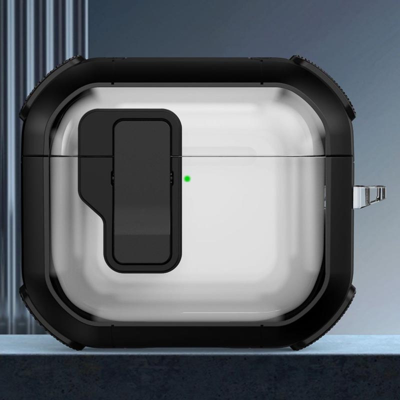 Футляр протиударний Locking Button для навушників Airpods 4 / 5 Black