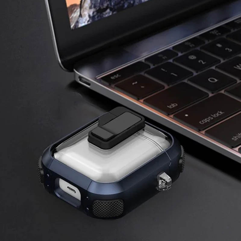 Футляр протиударний Locking Button для навушників Airpods 1/2