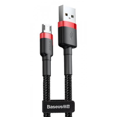 Дата кабель Baseus Cafule USB to Micro-USB Cable 1.5 А (2 м) (CAMKLF-C) Червоний / Чорний