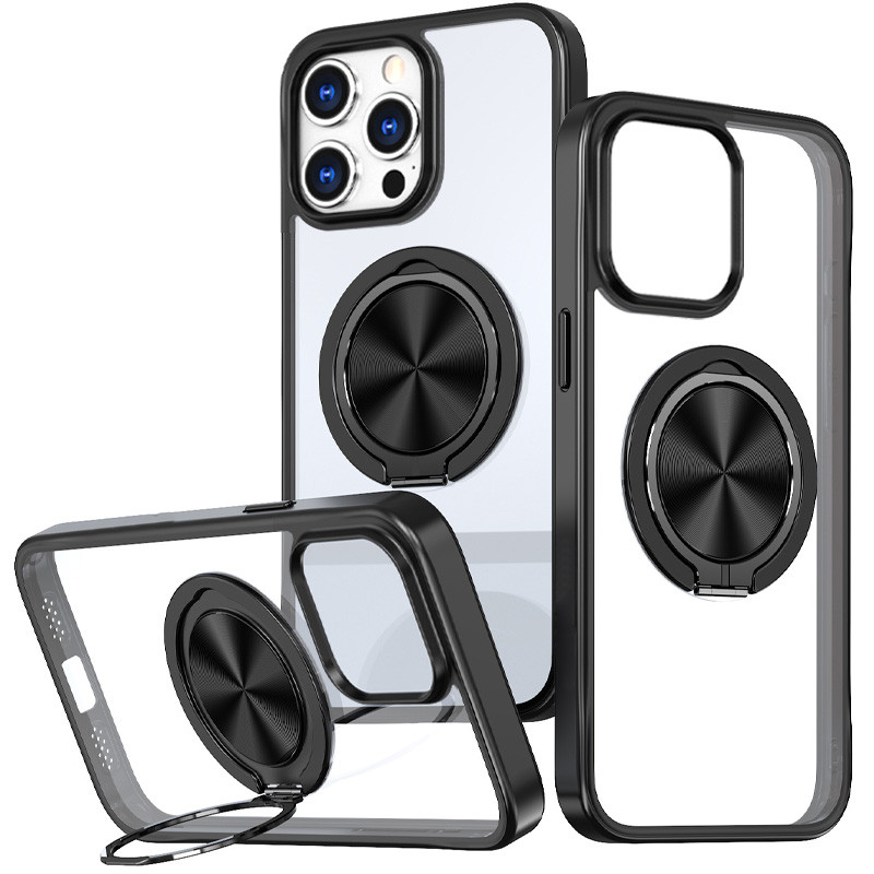 TPU + PC чохол Metal Ring with Magnetic Fit для Apple iPhone 13 Pro Max (6.7″) / 12 Pro Max (6.7″)