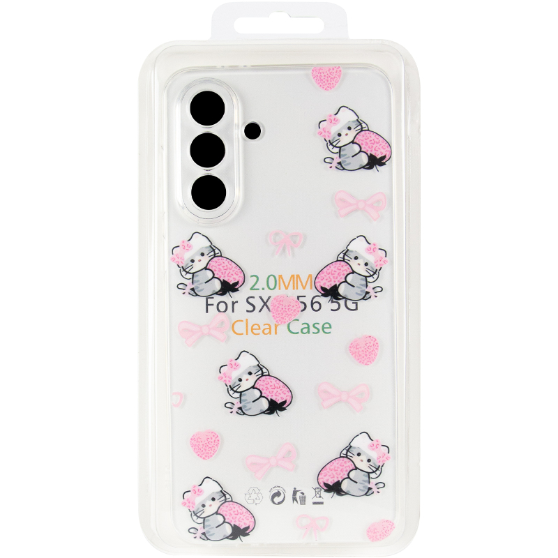 Чохол TPU Clear Joy для Samsung Galaxy A56 5G Strawberry Cats