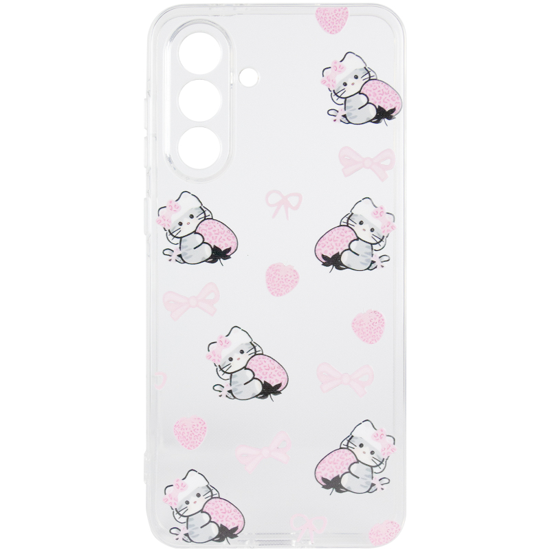 Чохол TPU Clear Joy для Samsung Galaxy A56 5G Strawberry Cats
