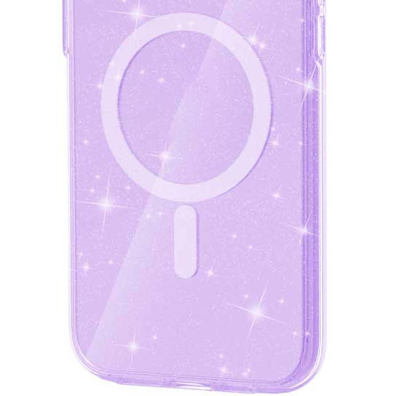 Чохол TPU Galaxy Sparkle Magnetic Fit для Apple iPhone 16 Plus (6.7″) Purple + Glitter