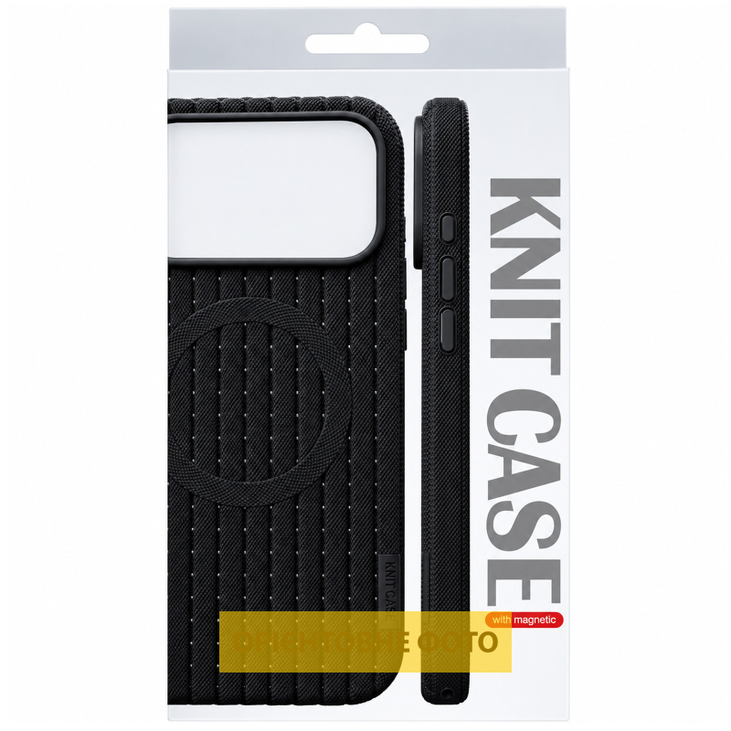 Чохол TPU Knit Case with Magnetic Fit для Apple iPhone 16 Pro Max (6.9") Black