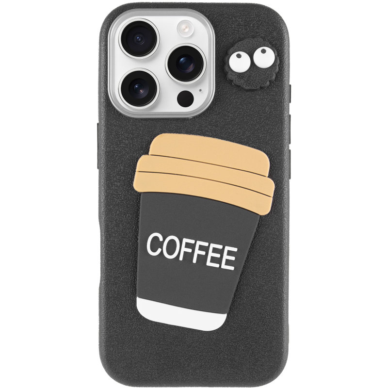 Чохол TPU Leather Toys для Apple iPhone 16 Pro Max (6.9") Coffee / Black