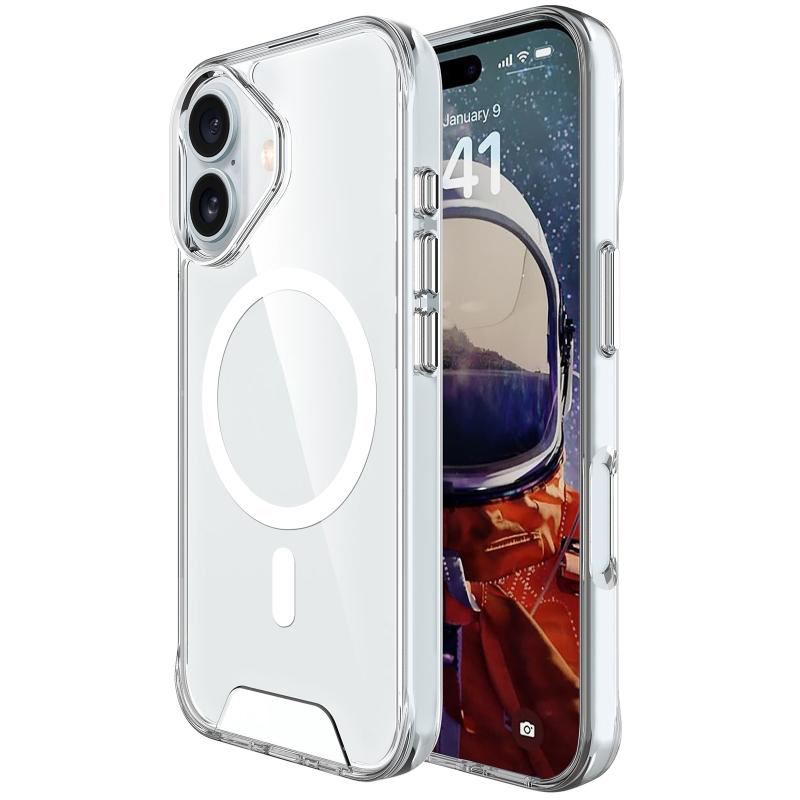 Чохол TPU Space Case with Magnetic Fit для Apple iPhone 16 Plus (6.7") Прозорий