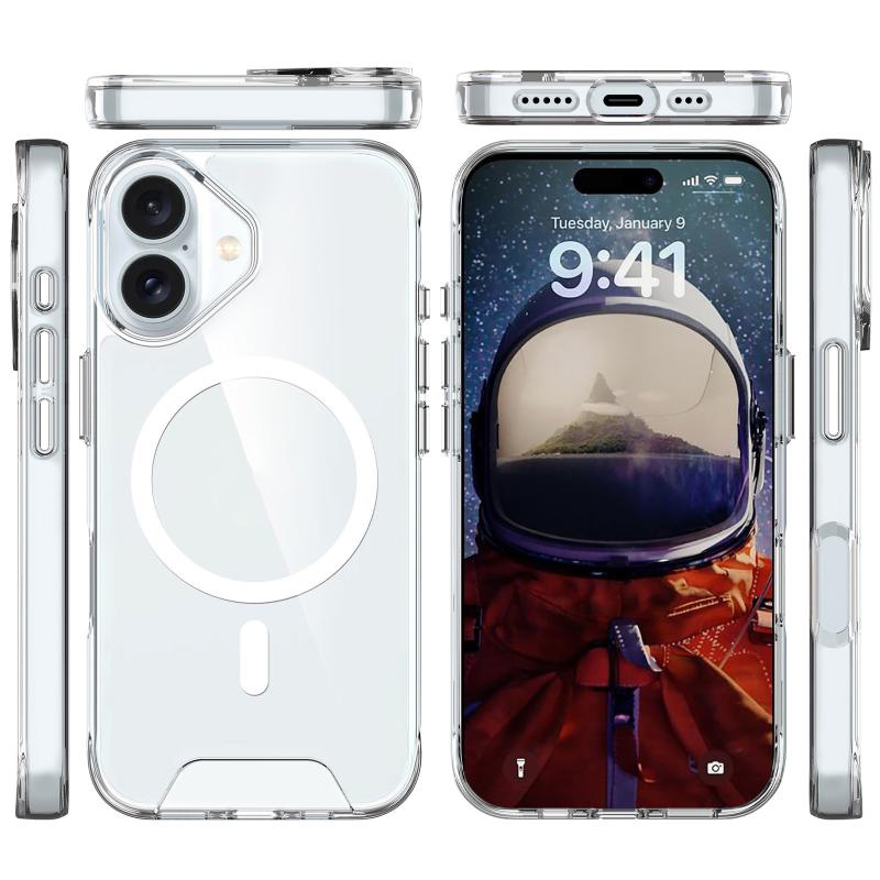 Чохол TPU Space Case with Magnetic Fit для Apple iPhone 16 Plus (6.7") Прозорий