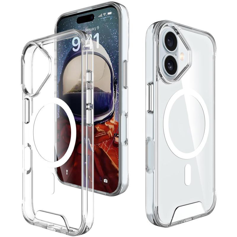 Чохол TPU Space Case with Magnetic Fit для Apple iPhone 16 Plus (6.7") Прозорий