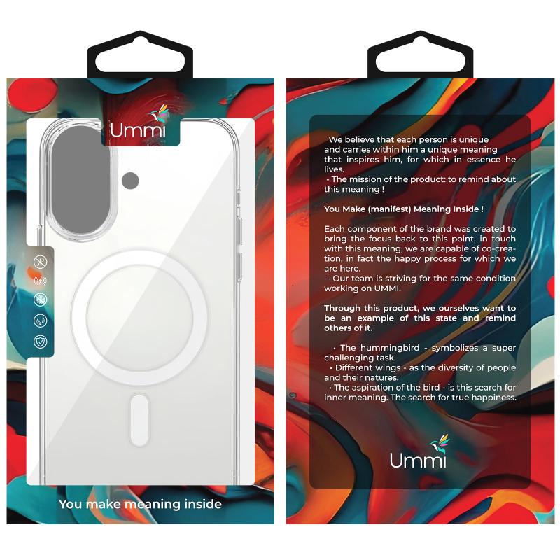 Чохол TPU Ummi transparent with Magnetic Fit для Apple iPhone 16 (6.1") Clear