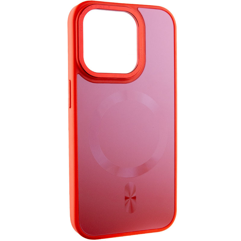 Чохол TPU + Glass Sapphire Midnight Open Camera with MagSafe для Apple iPhone 15 Pro (6.1″) Червоний / Red