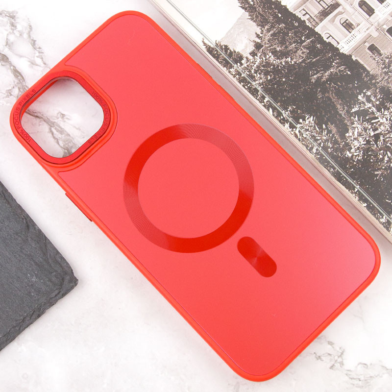 Чохол TPU + Glass Sapphire Midnight Open Camera with MagSafe для Apple iPhone 15 Plus (6.7″) Червоний / Red