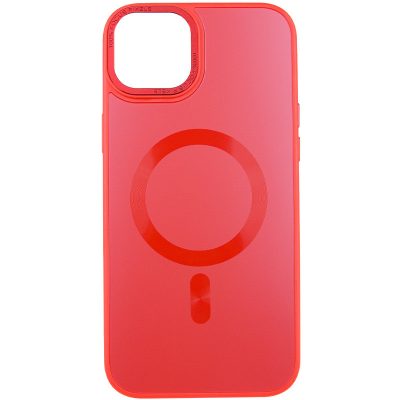 Чохол TPU+Glass Sapphire Midnight Open Camera with MagSafe для Apple iPhone 15 (6.1") Червоний / Red