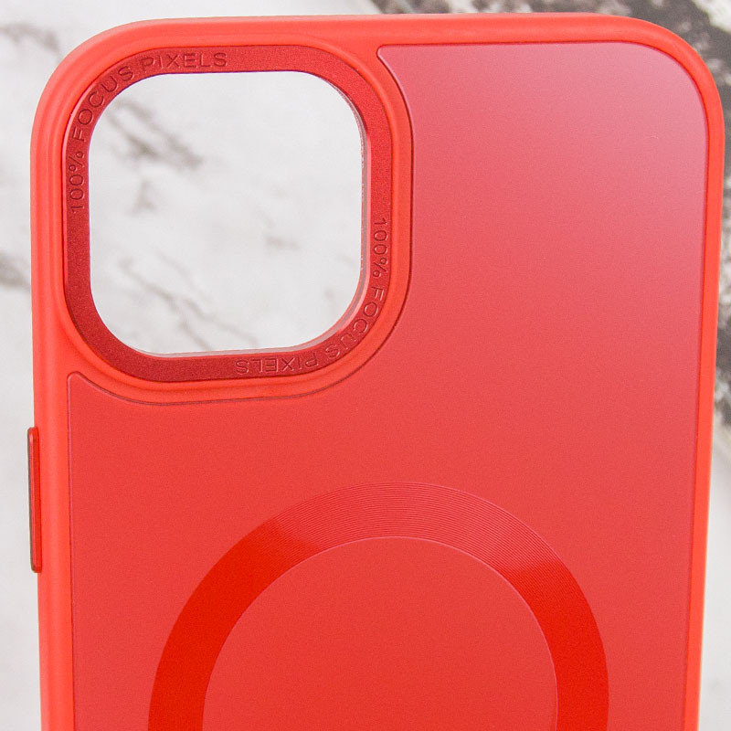 Чохол TPU + Glass Sapphire Midnight Open Camera with MagSafe для Apple iPhone 15 Plus (6.7″) Червоний / Red