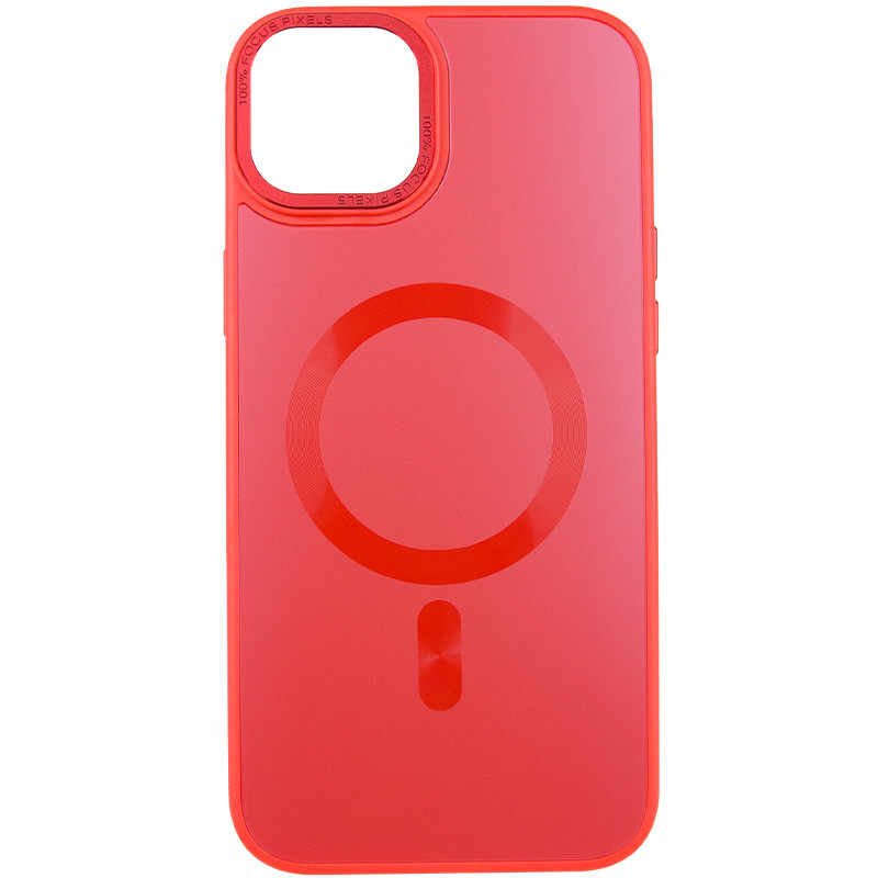 Чохол TPU + Glass Sapphire Midnight Open Camera with MagSafe для Apple iPhone 15 Plus (6.7″) Червоний / Red
