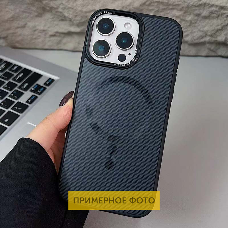 Чохол TPU + PC Carbon Mirage with Magnetic Fit для Apple iPhone 16 (6.1″)