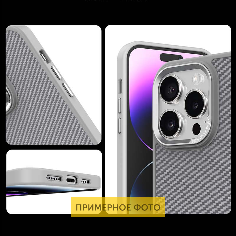 Чохол TPU + PC Carbon Mirage with Magnetic Fit для Apple iPhone 16 (6.1″)