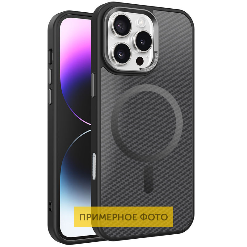 Чохол TPU + PC Carbon Mirage with Magnetic Fit для Apple iPhone 16 (6.1″)