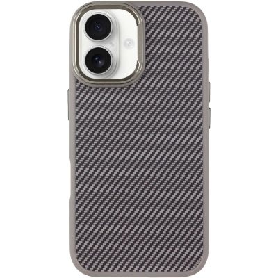 Чохол TPU+PC Carbon with Magnetic Fit для Apple iPhone 16 (6.1") Grey