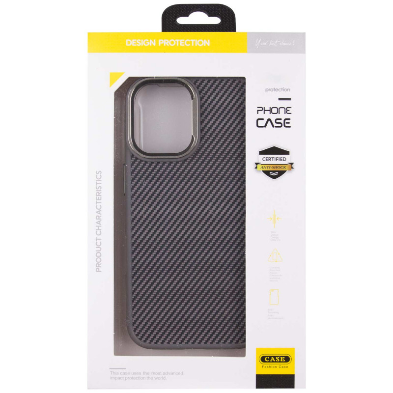 Чохол TPU + PC Carbon with Magnetic Fit для Apple iPhone 16 (6.1″) Grey