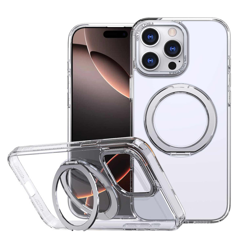 Чохол TPU + PC Empire with Magnetic Fit and Ring для Apple iPhone 12 Pro / 12 (6.1″) Clear