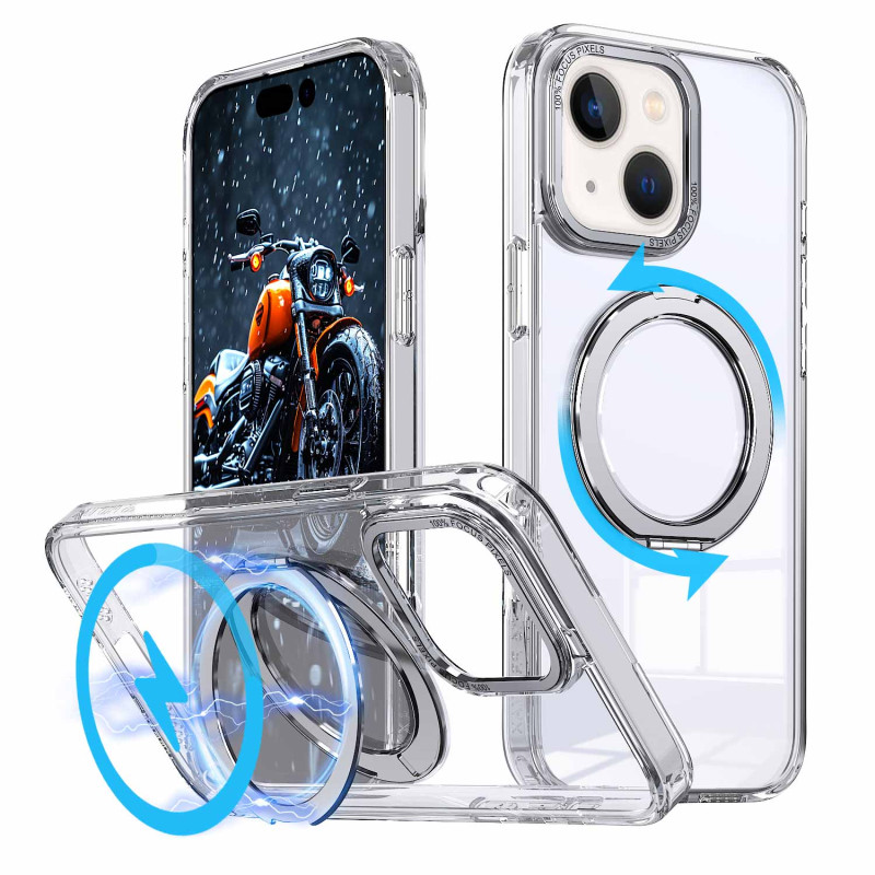 Чохол TPU + PC Empire with Magnetic Fit and Ring для Apple iPhone 13 / 14 (6.1″) Clear