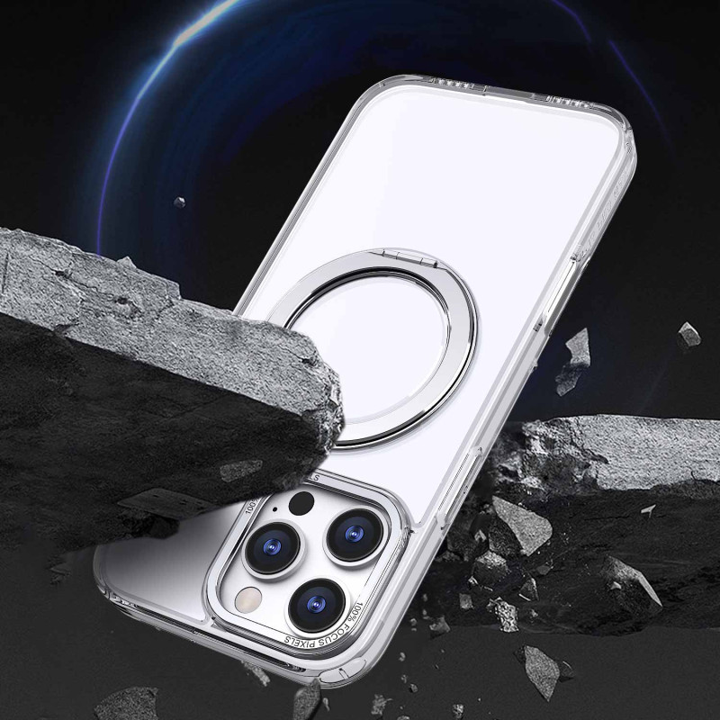 Чохол TPU + PC Empire with Magnetic Fit and Ring для Apple iPhone 16 Pro Max (6.9″) Clear
