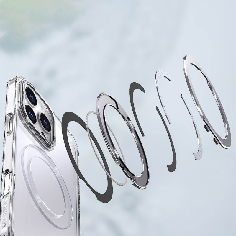 Чохол TPU + PC Empire with Magnetic Fit and Ring для Apple iPhone 16 Pro Max (6.9″) Clear