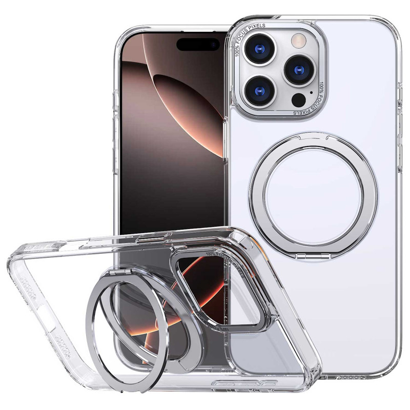 Чохол TPU + PC Empire with Magnetic Fit and Ring для Apple iPhone 16 (6.1″) Clear