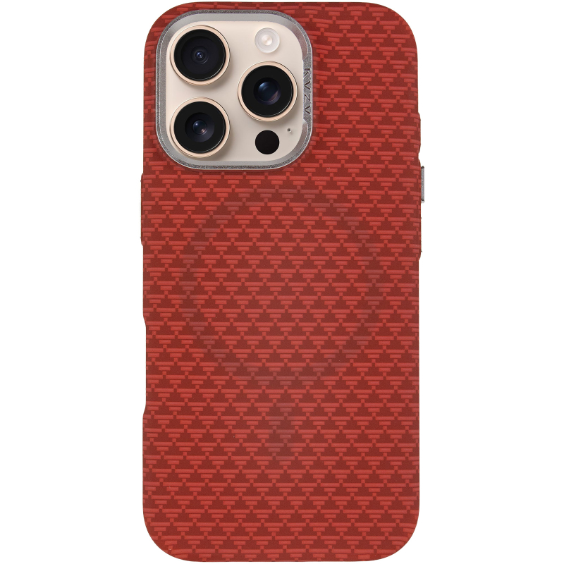 Чохол TPU + PC KVZV Triangular Pattern with Magnetic Fit для Apple iPhone 16 Pro Max (6.9″) Red