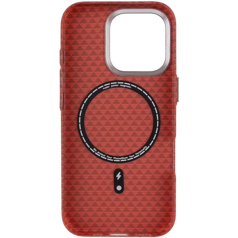 Чохол TPU + PC KVZV Triangular Pattern with Magnetic Fit для Apple iPhone 16 Pro Max (6.9″) Red