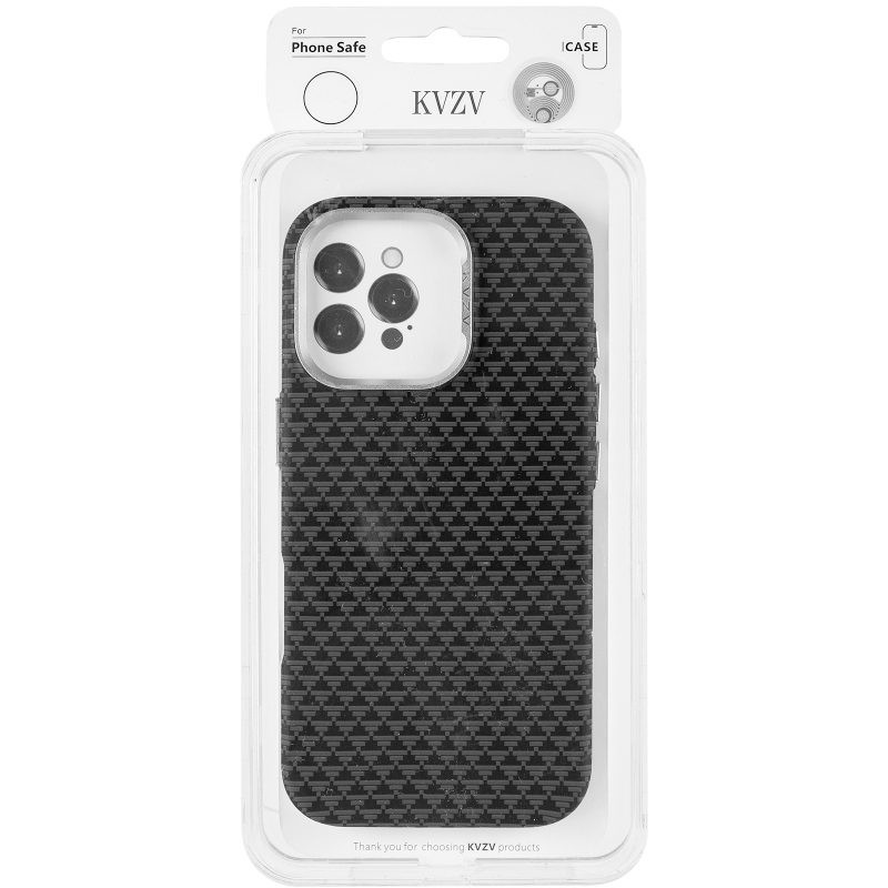 Чохол TPU + PC KVZV Triangular Pattern with Magnetic Fit для Apple iPhone 15 Pro (6.3″) Black