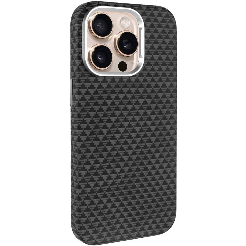 Чохол TPU + PC KVZV Triangular Pattern with Magnetic Fit для Apple iPhone 15 Pro (6.3″) Black