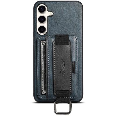 Шкіряний чохол Wallet case and straps для Samsung Galaxy S24 Синій / Blue